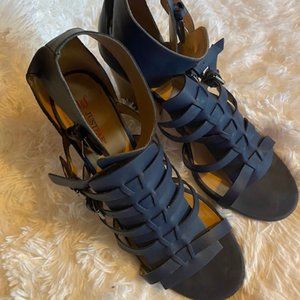 Makenna Blue Platform Sandals Size 10
